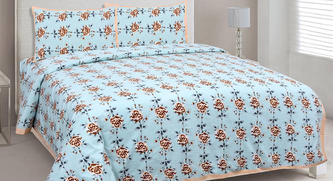 Sohan Peach Abstract 180 TC Cotton Double Size Bedsheet with 2 Pillow Covers (Peach, Double Size) by Urban Ladder - Front View Design 1 - 480054
