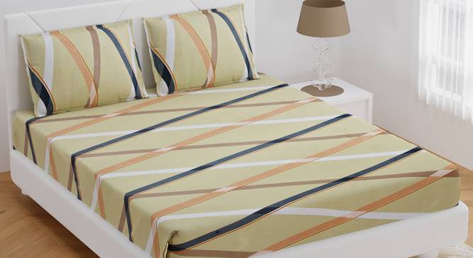 Elie Multicolor Abstract 180 TC Cotton Double Size Bedsheet with 2 Pillow Covers (Double Size, Multicolor) by Urban Ladder - Front View Design 1 - 480090