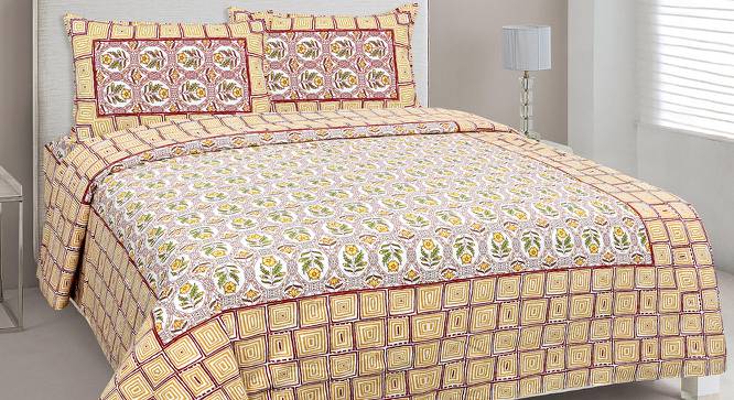 Comet Multicolor Abstract 180 TC Cotton Double Size Bedsheet with 2 Pillow Covers (Double Size, Multicolor) by Urban Ladder - Front View Design 1 - 480203