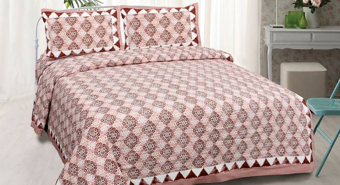 Angelo Maroon Abstract 180 TC Cotton Double Size Bedsheet with 2 Pillow Covers (Maroon, Double Size) by Urban Ladder - Front View Design 1 - 480230