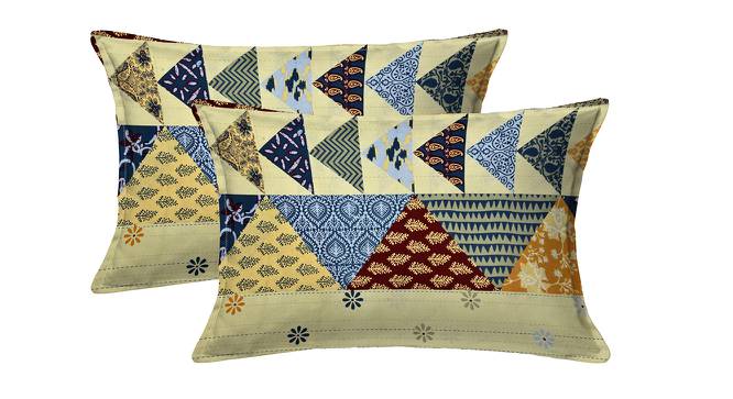 Chanel Multicolor Solid 28*17 Inches Fabric Pillow covers - Set of 2 (Multicolor, 70 x 43 cm  (28" X 17") Cushion Size) by Urban Ladder - Front View Design 1 - 480314