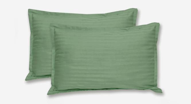 Chanel Green Solid 28*17 Inches Fabric Pillow covers - Set of 2 (Green, 70 x 43 cm  (28" X 17") Cushion Size) by Urban Ladder - Front View Design 1 - 480358