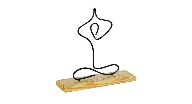 Yoga Pose Sculpture Black Metal Figurine (Black) by Urban Ladder - Cross View Design 1 - 480433