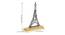 Eiffel Tower Sculpture Black Metal Figurine (Black) by Urban Ladder - Design 1 Dimension - 480482