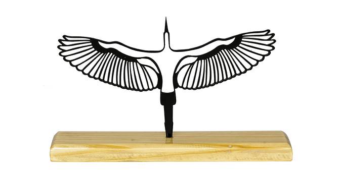 Ready to Flying Eagle Sculpture Black Metal Figurine (Black) by Urban Ladder - Front View Design 1 - 480606