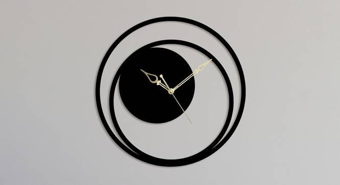 Big Dot Design  Black Metal Round Aanalog Wall Clock (Black) by Urban Ladder - Front View Design 1 - 480771