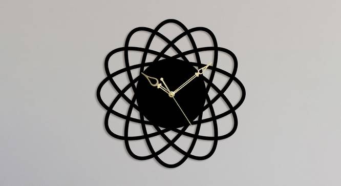 Spiral Loop   Black Metal Round Aanalog Wall Clock (Black) by Urban Ladder - Front View Design 1 - 480782
