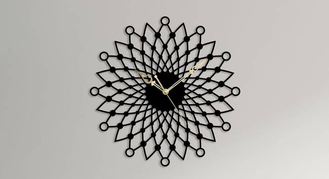 Beautiful Spiral   Black Metal Round Aanalog Wall Clock (Black) by Urban Ladder - Front View Design 1 - 480795