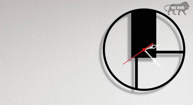 Simple & Modern Design  Black Metal Round Aanalog Wall Clock (Black) by Urban Ladder - Cross View Design 1 - 480801