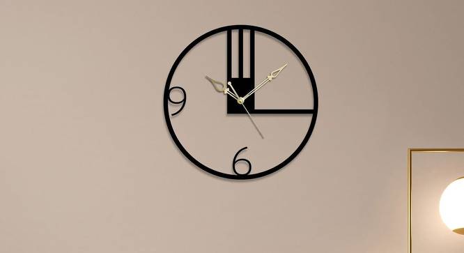 Stylish Numeric   Black Metal Round Aanalog Wall Clock (Black) by Urban Ladder - Cross View Design 1 - 480808