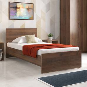 Bedroom Furniture Sets Design Zoey Basic Bedroom Set (Single Bed+2 Door Wardrobe+Bedside) (Classic Walnut Finish)