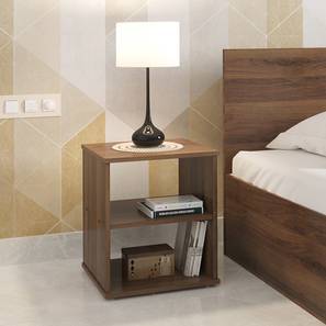 Bedside Tables Design Zoey Engineered Wood Bedside Table in Classic Walnut