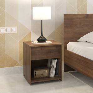 Night Stand Design Zoey Bedside Table (With Drawer Configuration, Classic Walnut Finish)