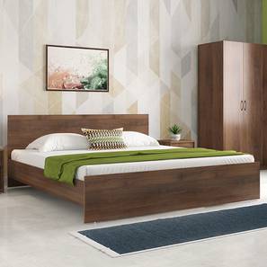Bedroom Furniture Sets Design Zoey Enhanced Bedroom Set (King Bed+3 Door Wardrobe+2 Bedside) (Classic Walnut Finish)