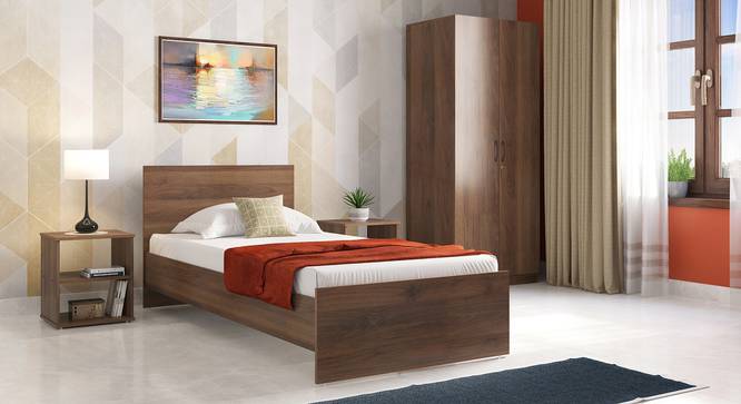 Zoey Non-Storage Single Size Bed (Single Bed Size, Classic Walnut Finish) by Urban Ladder - Design 1 Full View - 480993