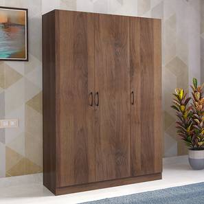 Wardrobes Design Zoey Engineered Wood 3 Door Wardrobe in Classic Walnut Finish