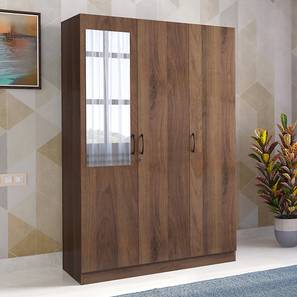 Simplywud All Products Design Zoey Three Door Wardrobe (With Mirror Configuration, Classic Walnut Finish)