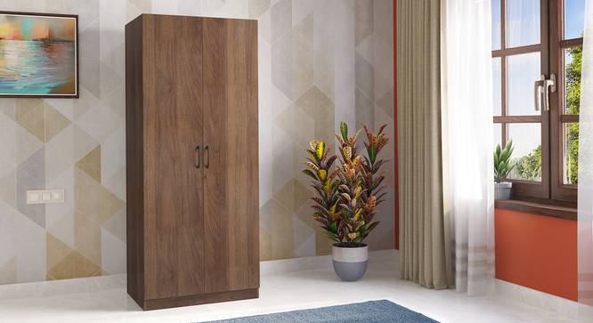 Zoey Two Door Wardrobe (Without Mirror Configuration, Classic Walnut Finish) by Urban Ladder - Design 1 Full View - 481066
