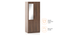 Zoey Two Door Wardrobe (With Mirror Configuration, Classic Walnut Finish) by Urban Ladder - Cross View Design 1 - 481068