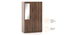 Zoey Three Door Wardrobe (With Mirror Configuration, Classic Walnut Finish) by Urban Ladder - Cross View Design 1 - 481070
