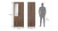 Zoey Two Door Wardrobe (With Mirror Configuration, Classic Walnut Finish) by Urban Ladder - Design 1 Dimension - 481093