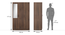 Zoey Three Door Wardrobe (With Mirror Configuration, Classic Walnut Finish) by Urban Ladder - Design 1 Dimension - 481095