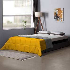 Comforters Design Yellow Solid 220 GSM Synthetic Fiber Queen Comforter (Yellow, Queen Size)