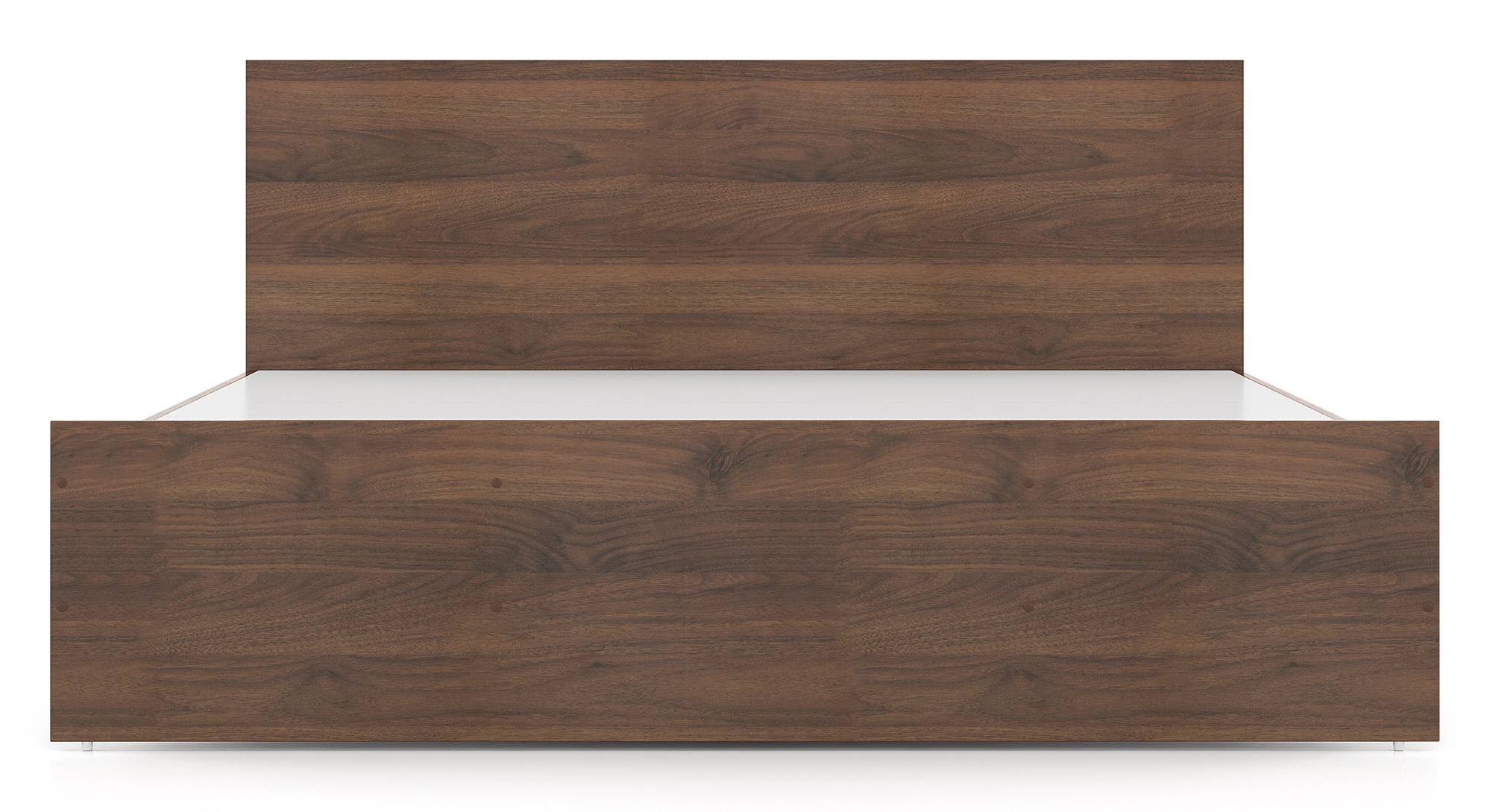 Zoey Engineered Wood Queen Size Bed in Classic Walnut Finish Urban Ladder