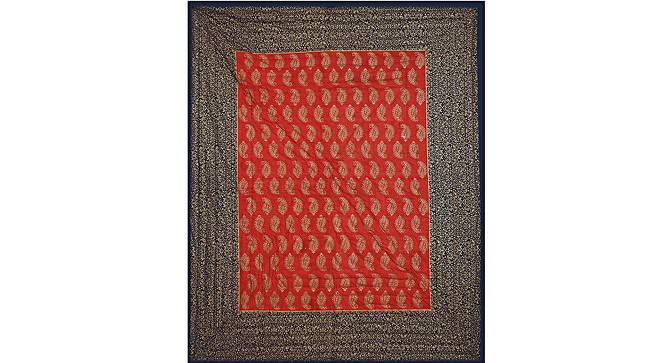 Allan Red and Blue Abstract 150 GSM Cotton Double Bed Quilt (Double Size) by Urban Ladder - Cross View Design 1 - 481353