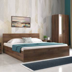 King Size Bed Design Zoey Storage Bed (King Bed Size, Classic Walnut Finish)