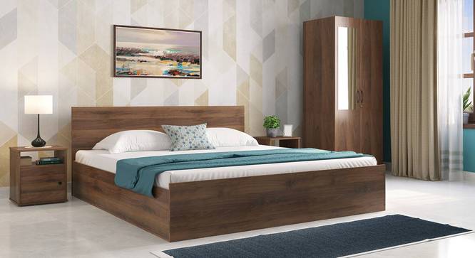 Zoey Storage Bed (King Bed Size, Classic Walnut Finish) by Urban Ladder - Design 1 Full View - 481434