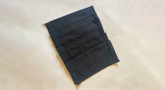 Addyson Black Cotton 9 x 9 Inches Cocktail Napkin -Set of 6 (Black, Set of 6 Set) by Urban Ladder - Front View Design 1 - 481526