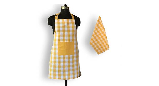 Deysi Cotton Apron in Yellow Color - Set of 2 (Yellow) by Urban Ladder - Cross View Design 1 - 481669