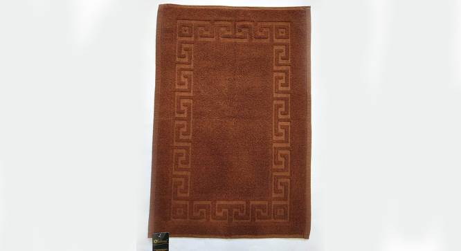 Hayley Brown Solid Cotton 20x32 Inches Anti-Skid Bath Mat (Brown) by Urban Ladder - Front View Design 1 - 481756