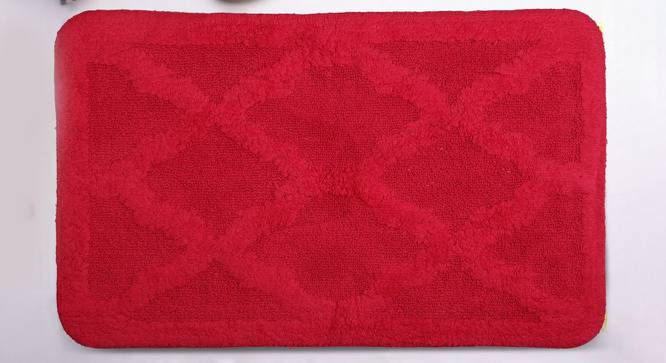 Ashlynn Red Solid Cotton 20x32 Inches Anti-Skid Bath Mat (Red) by Urban Ladder - Cross View Design 1 - 481827