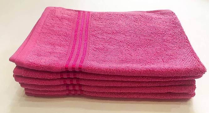 Carleton Dark Pink Solid 250 GSM 16x24 Inches Cotton Hand Towel- Set of 6 (Dark Pink) by Urban Ladder - Front View Design 1 - 481857