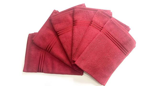 Carleton Maroon Solid 250 GSM 16x24 Inches Cotton Hand Towel- Set of 6 (Maroon) by Urban Ladder - Front View Design 1 - 481858