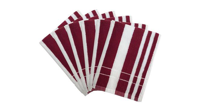 Millen Maroon Solid 250 GSM 16x24 Inches Cotton Hand Towel- Set of 6 (Maroon) by Urban Ladder - Cross View Design 1 - 481912