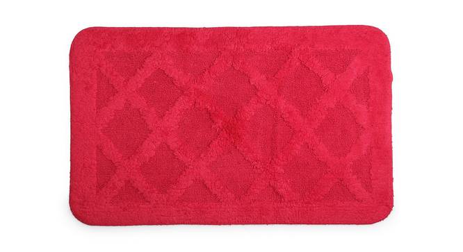 Romina Red Solid Cotton 20x32 Inches Anti-Skid Bath Mat (Red) by Urban Ladder - Front View Design 1 - 481915