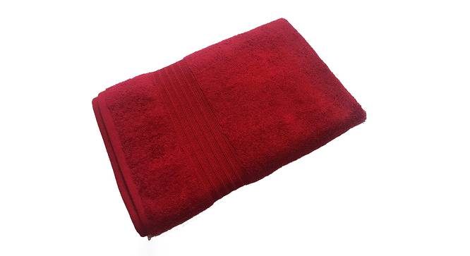 Tylor Maroon Solid 250 GSM 28x59 Inches Cotton Bath Towel (Maroon) by Urban Ladder - Front View Design 1 - 481916
