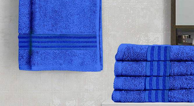 Carleton Blue Solid 250 GSM 16x24 Inches Cotton Hand Towel- Set of 6 (Royal Blue) by Urban Ladder - Cross View Design 1 - 482019