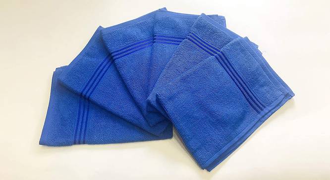 Carleton Blue Solid 250 GSM 16x24 Inches Cotton Hand Towel- Set of 6 (Royal Blue) by Urban Ladder - Front View Design 1 - 482031
