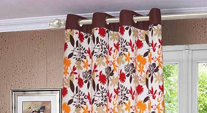 Noemi Brown Cotton Room Darkening 7.5 ft Door Curtain Brown (Brown, 137 x 152 cm  (54" x 60") Curtain Size, Eyelet Pleat) by Urban Ladder - Cross View Design 1 - 482283