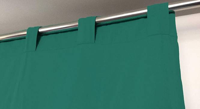 Adalee Green Cotton Room Darkening 5ft Window Curtain-Set of 2 Green (Green, 137 x 274 cm  (54" x 108") Curtain Size, Eyelet Pleat) by Urban Ladder - Front View Design 1 - 482306