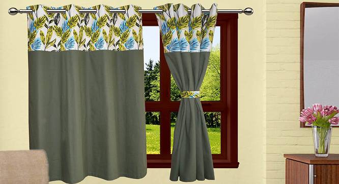 Tinsley Multicolor Cotton Room Darkening 5ft Window Curtain Multicolor (Eyelet Pleat, Multicolor, 137 x 229 cm  (54" x 90") Curtain Size) by Urban Ladder - Cross View Design 1 - 482346