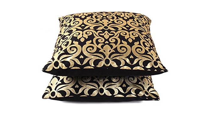 Orlando Black Abstract 16x16 Inches Cotton Cushion Cover- Set of 2 (Black, 41 x 41 cm  (16" X 16") Cushion Size) by Urban Ladder - Cross View Design 1 - 482570