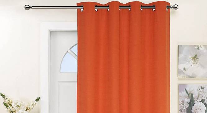 Waverly Beige Cotton Room Darkening 7.5 ft Door Curtain Beige (Beige, Eyelet Pleat, 137 x 229 cm  (54" x 90") Curtain Size) by Urban Ladder - Cross View Design 1 - 482581
