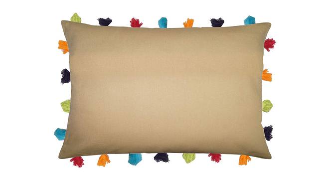 Coco Beige Modern 14x20 Inches Cotton Cushion Cover (Beige, 36 x 51 cm  (14" X 20") Cushion Size) by Urban Ladder - Cross View Design 1 - 482584