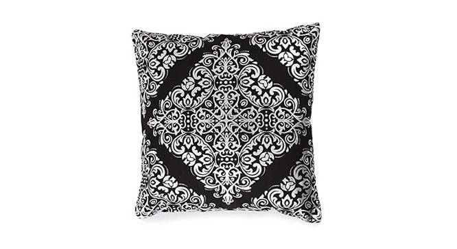Prince Black Abstract 16x16 Inches Cotton Cushion Cover- Set of 2 (Black, 41 x 41 cm  (16" X 16") Cushion Size) by Urban Ladder - Front View Design 1 - 482591