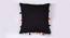 Aubrey Black Modern 18x18 Inches Cotton Cushion Cover (Black, 46 x 46 cm  (18" X 18") Cushion Size) by Urban Ladder - Design 1 Side View - 482624